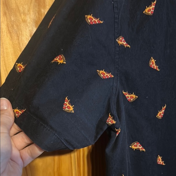 Molokai Surf Co NEW Men's Size XL Dark Blue Pizza Print Button Down Shirt - Picture 4 of 8